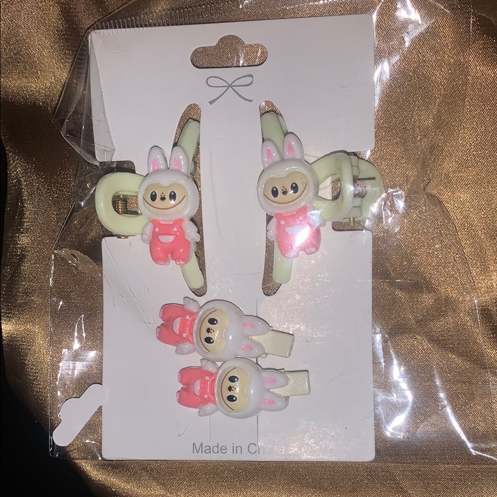 Cute Labubu Hair Clips Set